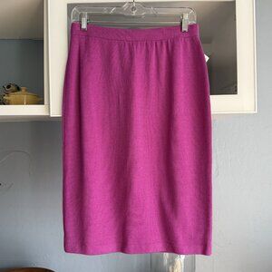 St John Collection Wild Orchid Pencil Santana Knit Skirt Quiet Luxury Sz 8 Pink